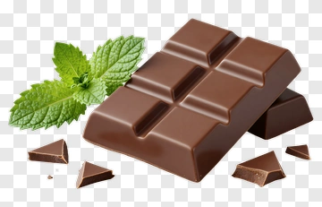 Chocolate Bar With Mint Leaf PNG