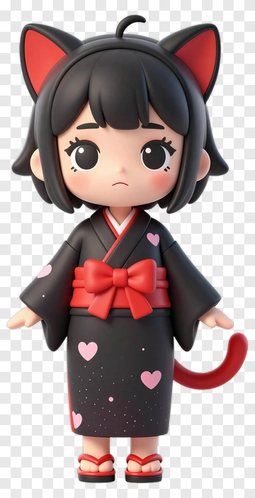 Cat Girl In Kimono PNG