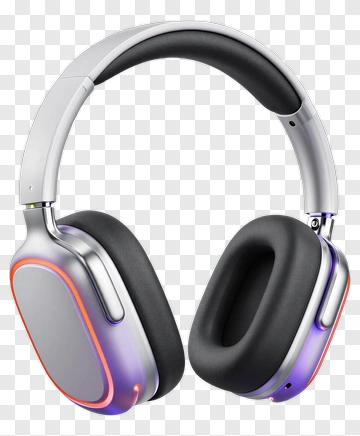 Modern Wireless Headphones With LED Lighting PNG