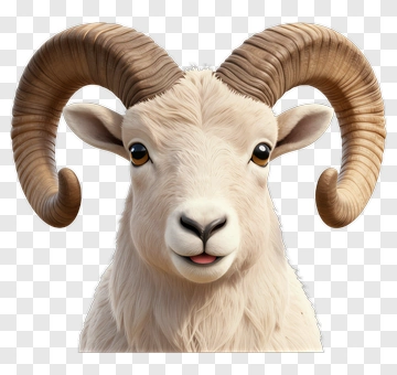 Ram With Curled Horns PNG