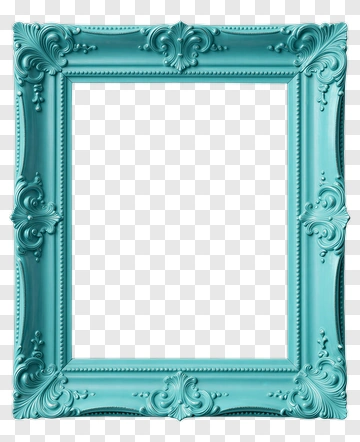 Teal Ornate Picture Frame PNG