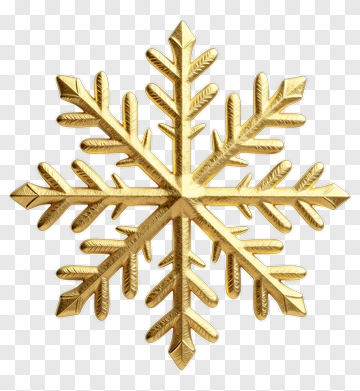 Golden Snowflake Ornament PNG