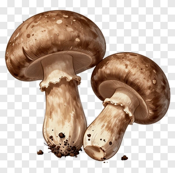 Hand-drawn Brown Mushroom PNG