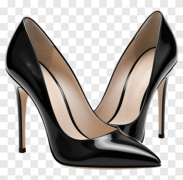 Black High Heels With Pointed Toes PNG
