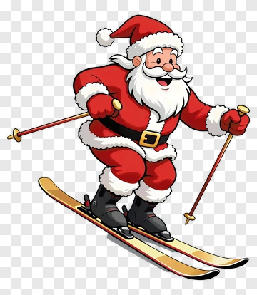 Santa Claus Skiing PNG