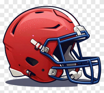 Red Football Helmet With Blue Face Mask PNG