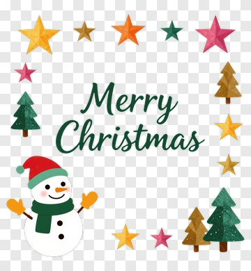 Merry Christmas Snowman PNG