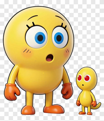 Big And Small Yellow Emoji Characters PNG