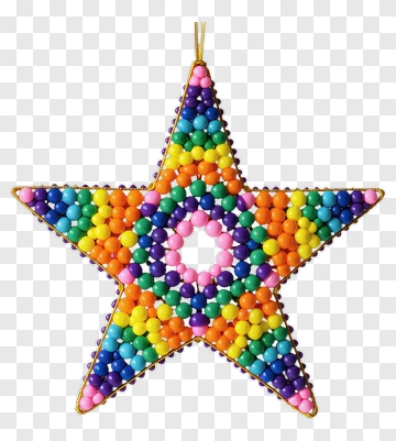 Beaded Rainbow Star Ornament PNG