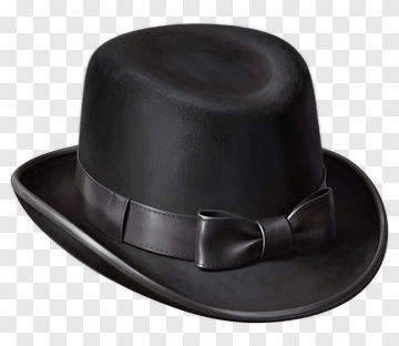 Classic Bowler Hat With Bow Tie PNG
