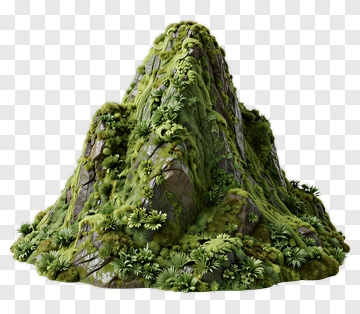 Mossy Mountain With Dense Vegetation PNG