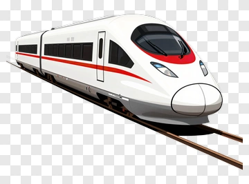 Bullet Train On Railway Track PNG