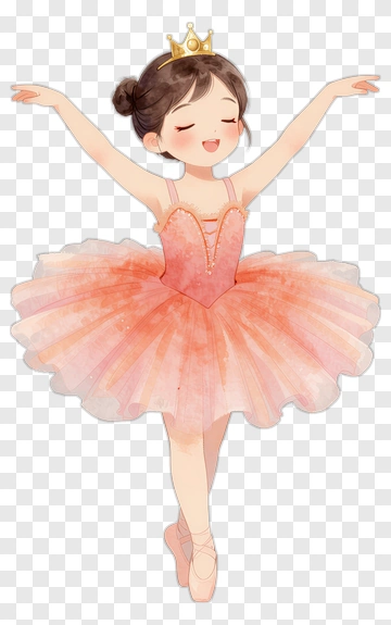 Ballerina With Crown Dancing PNG