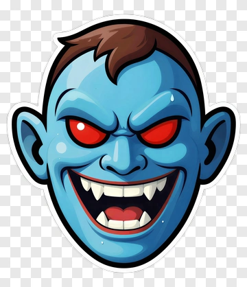 Blue Demon With Red Eyes PNG