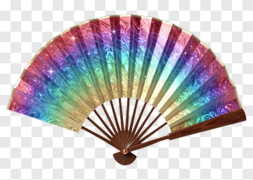 Colorful Fan With Galaxy Pattern PNG