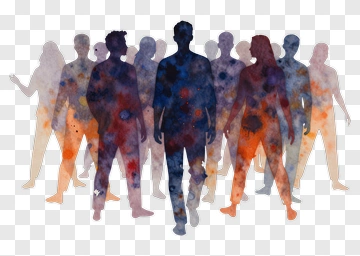 Abstract Silhouettes Of People In Watercolor PNG