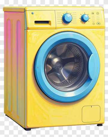 Yellow Washing Machine PNG