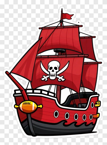 Pirate Ship With Football PNG