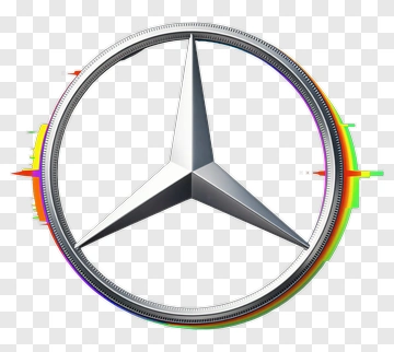 Mercedes-Benz Logo With Digital Glitch Effect PNG