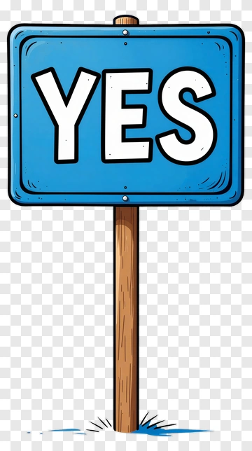 Blue YES Sign PNG