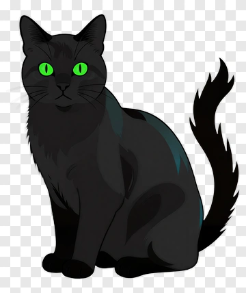 Black Cat With Green Eyes PNG