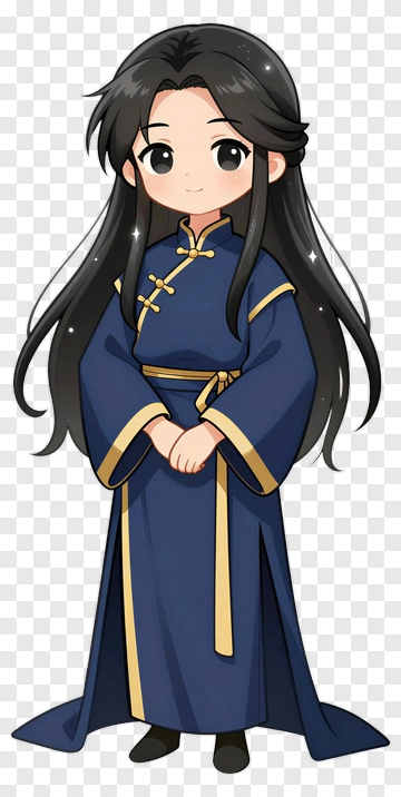 Chibi Character In Traditional Chinese Attire PNG