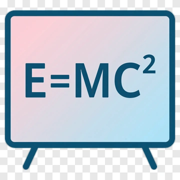 E Equals MC Squared On TV Screen PNG