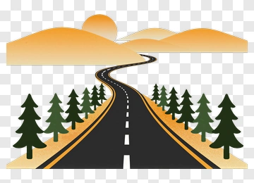 Winding Road Through Mountains PNG