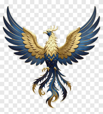 Golden Phoenix With Blue Wings PNG