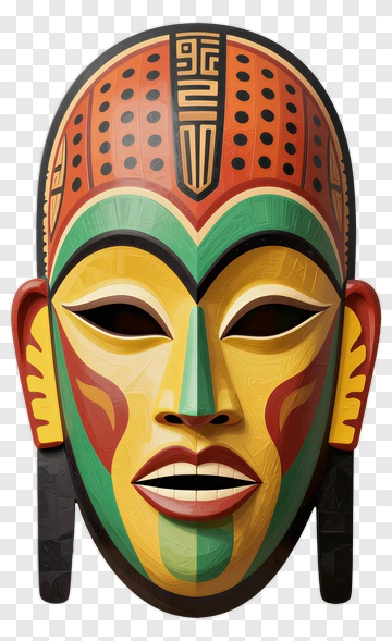 Vibrant Tribal Mask PNG