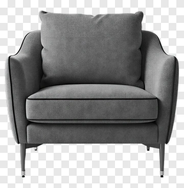 Modern Gray Armchair With Cushion PNG