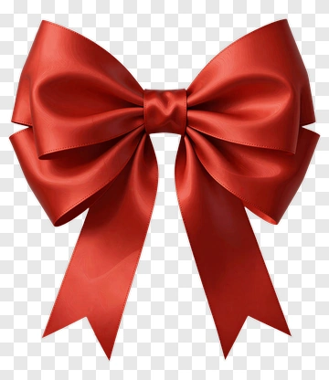 Red Satin Bow PNG