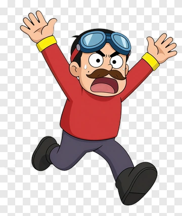 Cartoon Aviator With Mustache PNG