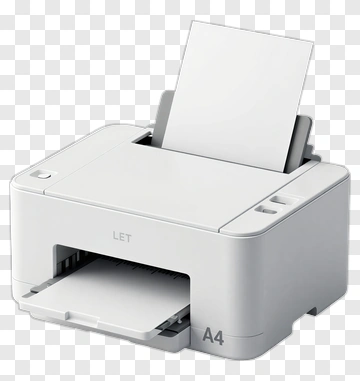 White Printer With Paper Output PNG
