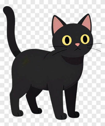 Black Cat With Yellow Eyes PNG