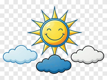 Smiling Sun With Clouds PNG