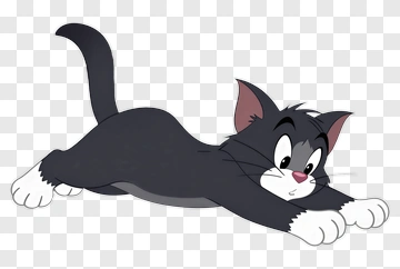Black And White Cartoon Cat PNG