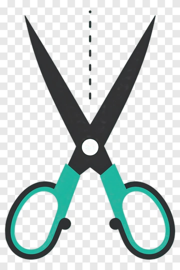 Teal And Black Scissors Icon PNG