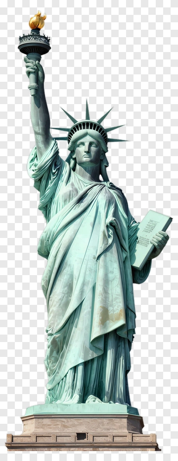 Statue Of Liberty Holding Torch And Tablet PNG