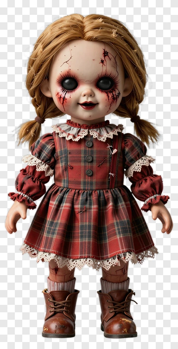 Chucky Doll In Plaid Dress PNG
