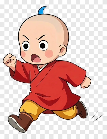 Cartoon Monk Running PNG
