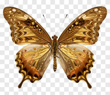 Butterfly With Golden And Brown Wings PNG