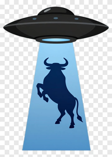 UFO Illuminates Bull PNG