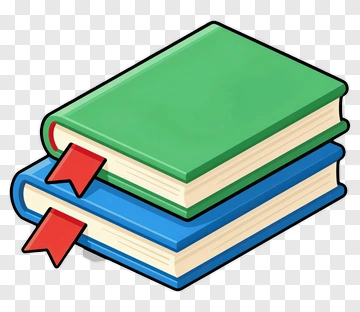 Stack Of Books With Red Bookmarks PNG