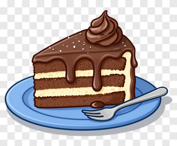 Chocolate Cake Slice With Fork PNG