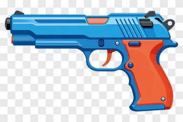 Blue And Orange Pistol PNG
