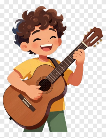 Child Playing Guitar PNG