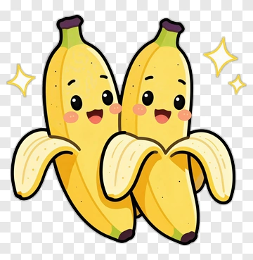 Cute Banana Characters PNG