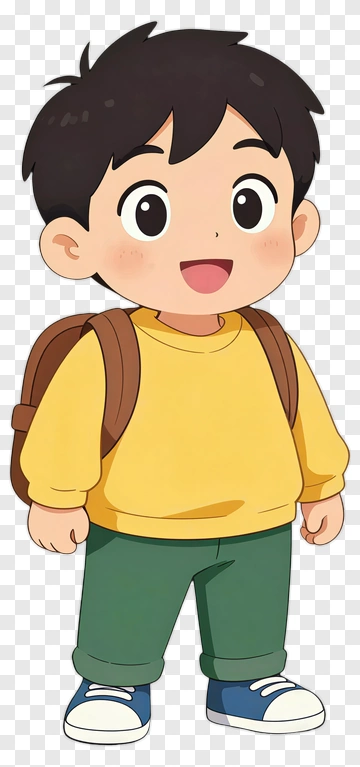 Happy Boy Student With Backpack PNG