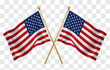 Two American Flags Crossed PNG